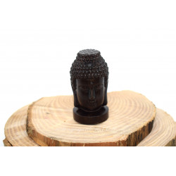 Statue tte de bouddha en bois