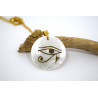 Collier coquillage oeil d'Horus avec chaine dore