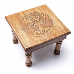 Table d'appoint en bois arbre de vie