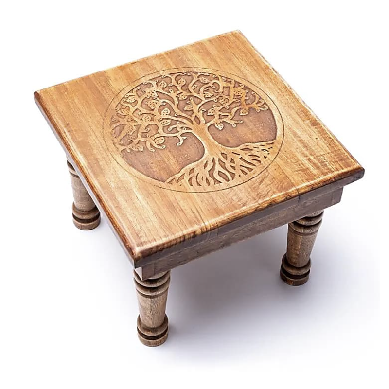 Table d'appoint en bois arbre de vie