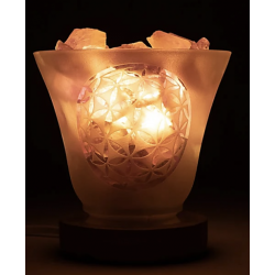 Lampe gemme LED fleur de vie